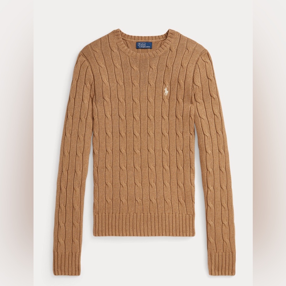 Polo by Ralph Lauren Beige Cable Knit Crewneck Sweater